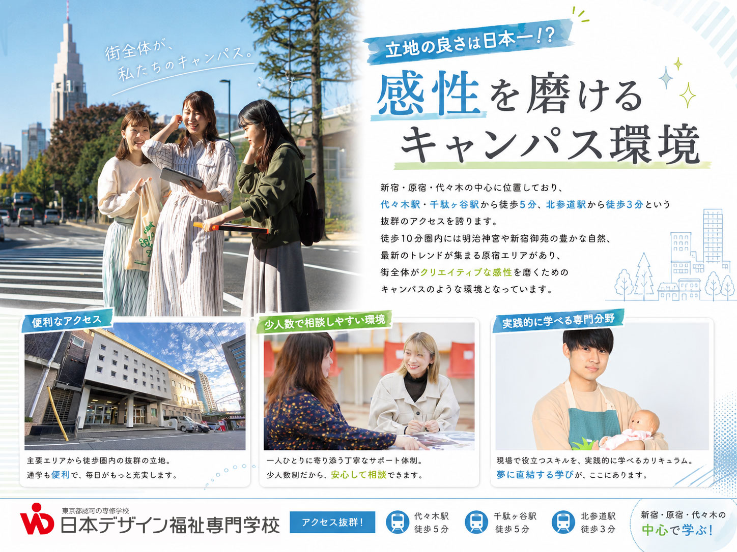 「立地の良さは日本一!?」感性を磨けるキャンパス環境